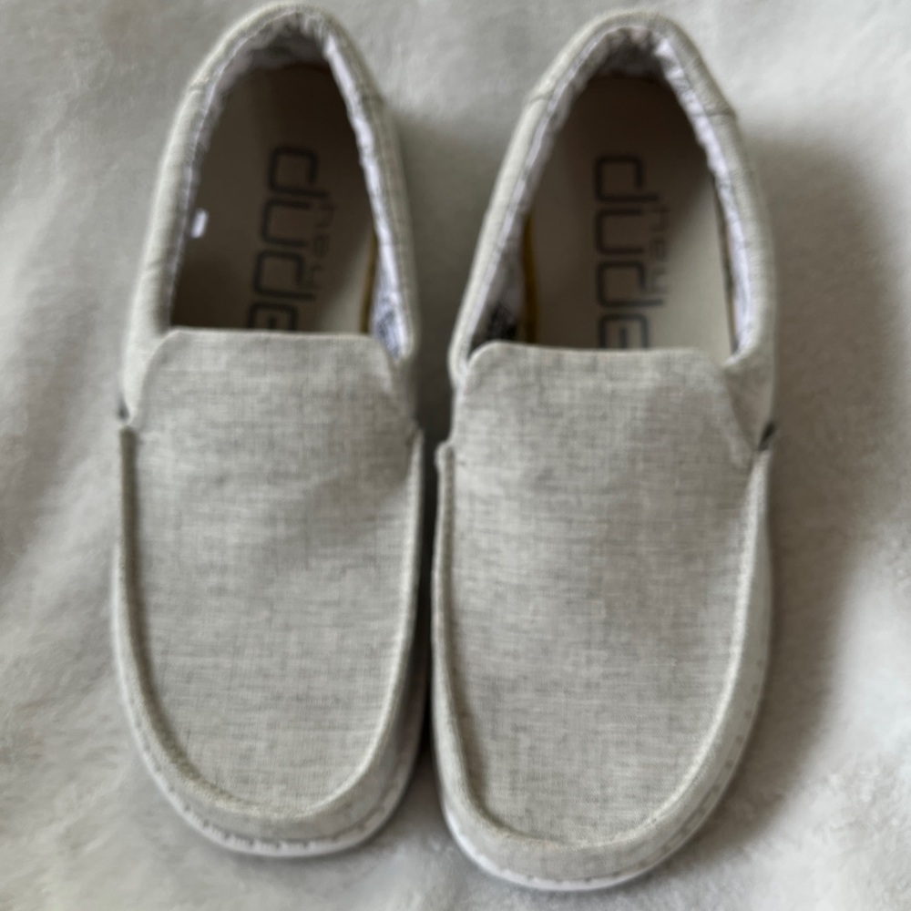 Hey Dude Light Gray Slip-On Shoes (never worn)